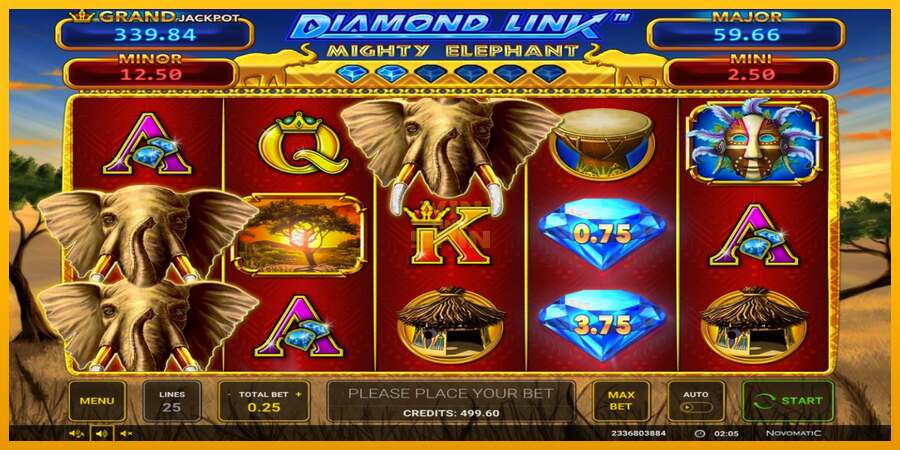 Diamond Link: Mighty Elephant dirua lortzeko joko-makina, irudia 1