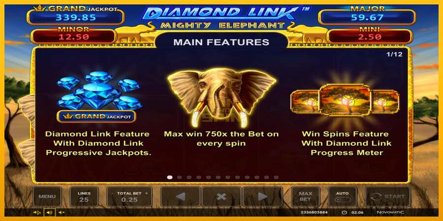 Diamond Link: Mighty Elephant dirua lortzeko joko-makina, irudia 3