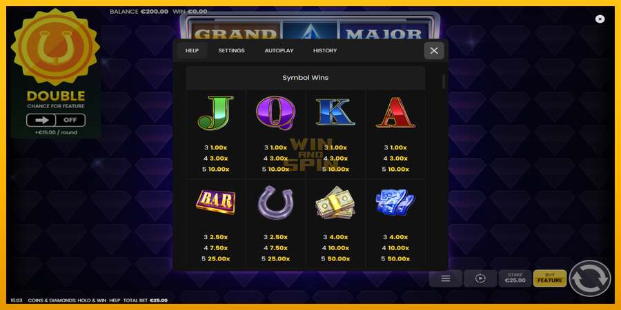 Coins & Diamonds: Hold and Win dirua lortzeko joko-makina, irudia 5