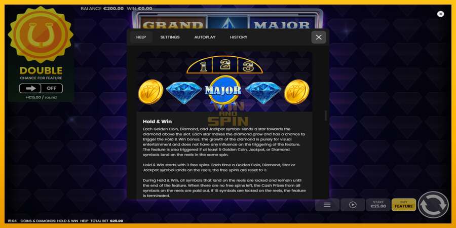 Coins & Diamonds: Hold and Win dirua lortzeko joko-makina, irudia 6