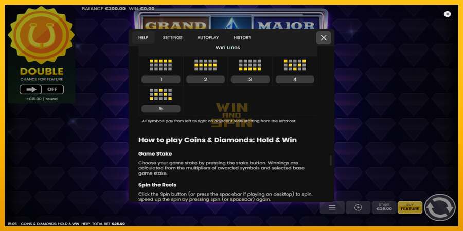 Coins & Diamonds: Hold and Win dirua lortzeko joko-makina, irudia 7