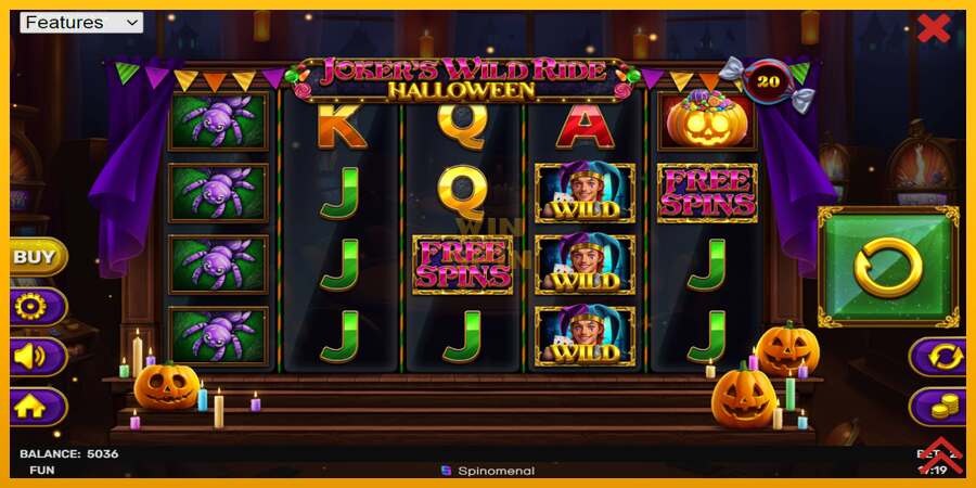 Jokers Wild Ride Halloween dirua lortzeko joko-makina, irudia 2