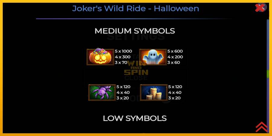 Jokers Wild Ride Halloween dirua lortzeko joko-makina, irudia 5