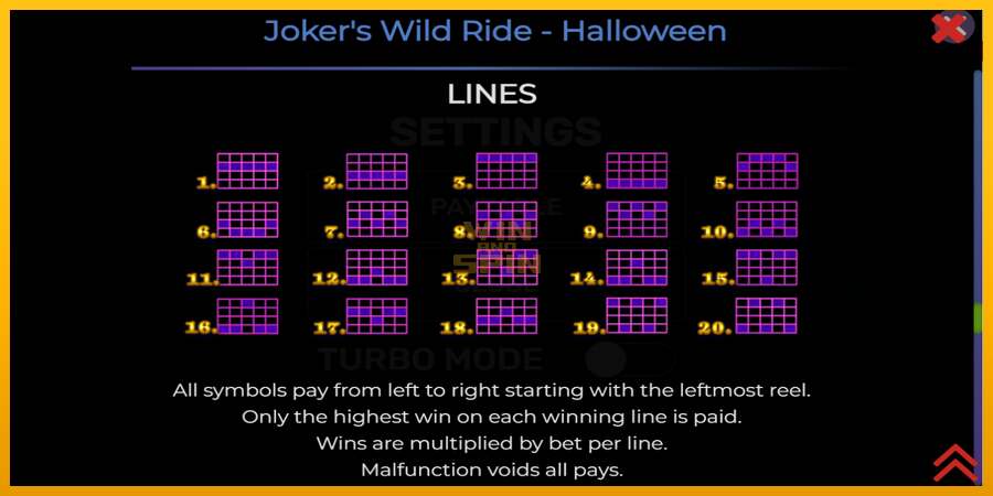 Jokers Wild Ride Halloween dirua lortzeko joko-makina, irudia 7