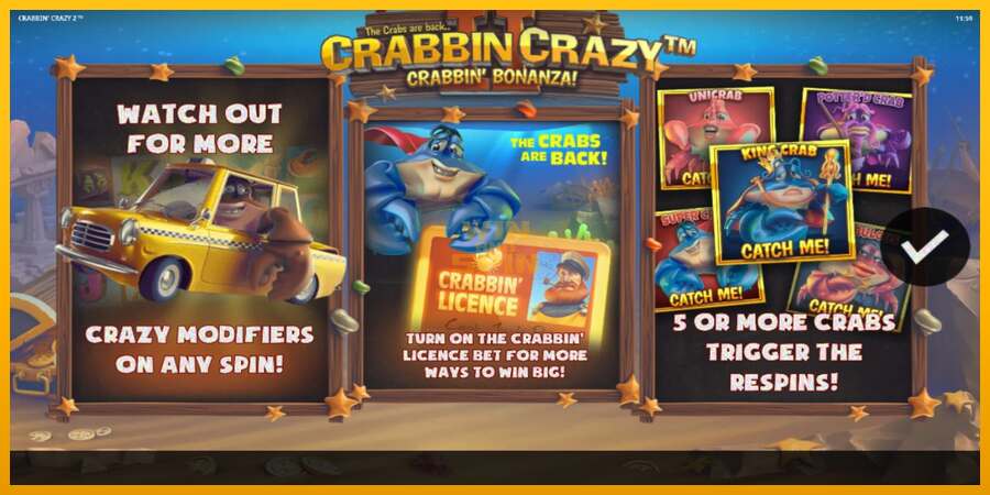 Crabbin Crazy 2 dirua lortzeko joko-makina, irudia 1