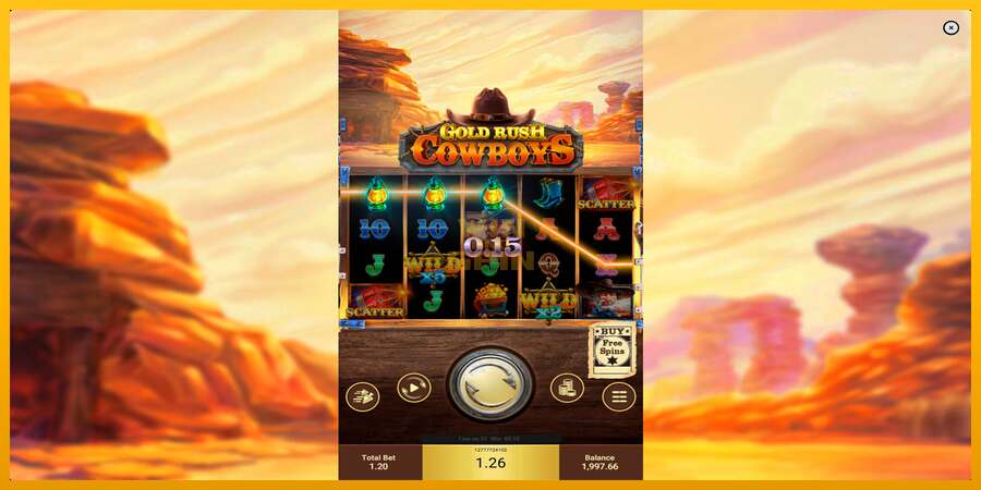 Gold Rush Cowboys dirua lortzeko joko-makina, irudia 2