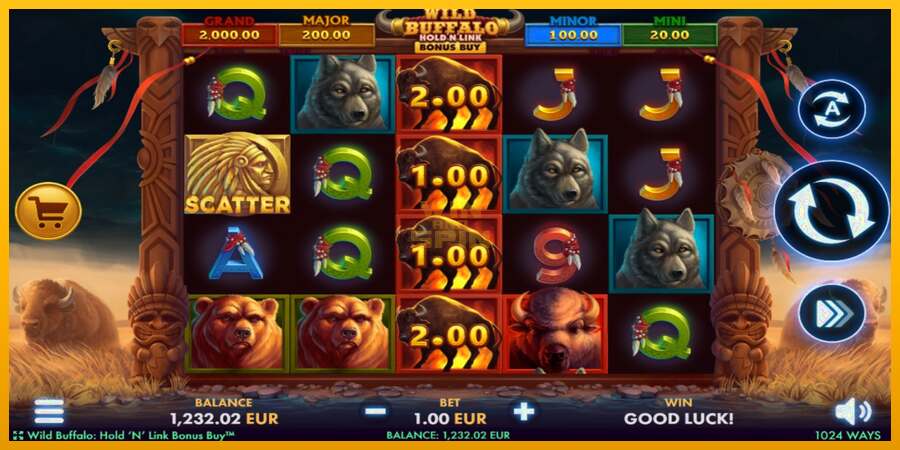 Wild Buffalo Hold N Link Bonus Buy dirua lortzeko joko-makina, irudia 2