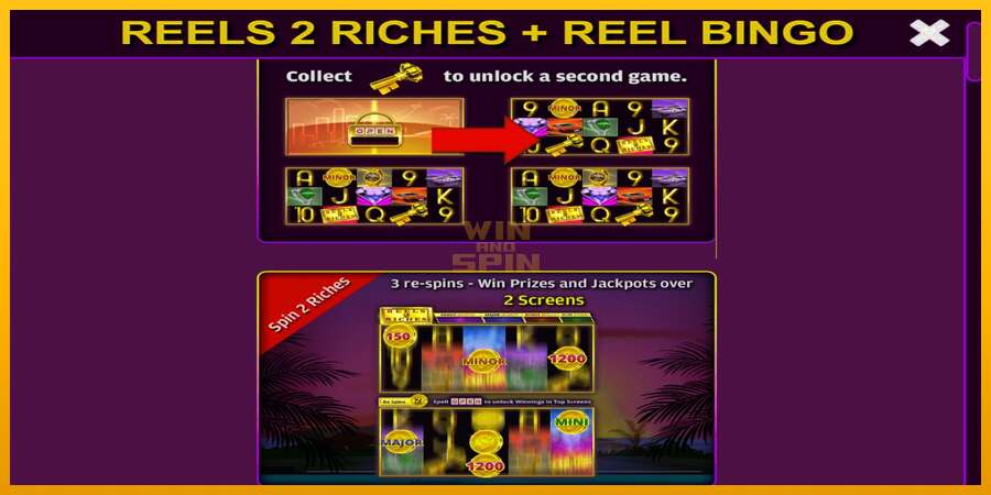 Reels 2 Riches with Reel Bingo dirua lortzeko joko-makina, irudia 4