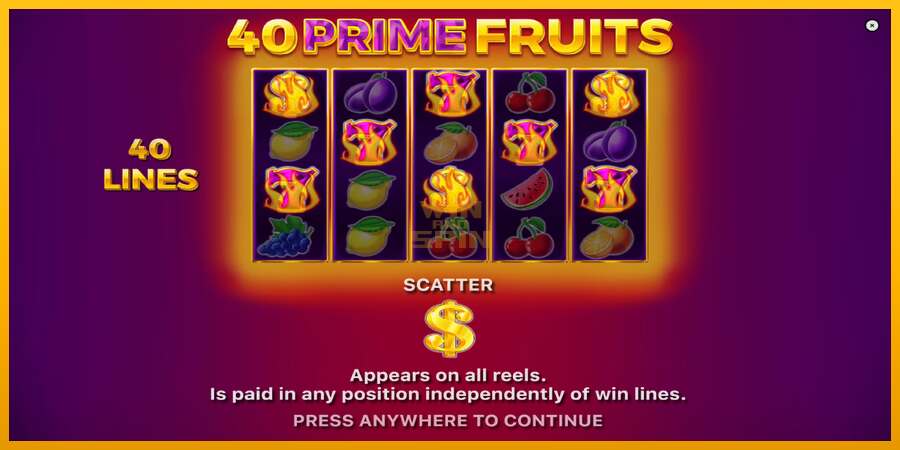 40 Prime Fruits dirua lortzeko joko-makina, irudia 1