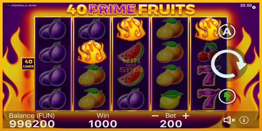 40 Prime Fruits dirua lortzeko joko-makina, irudia 3