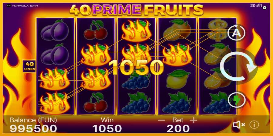 40 Prime Fruits dirua lortzeko joko-makina, irudia 4