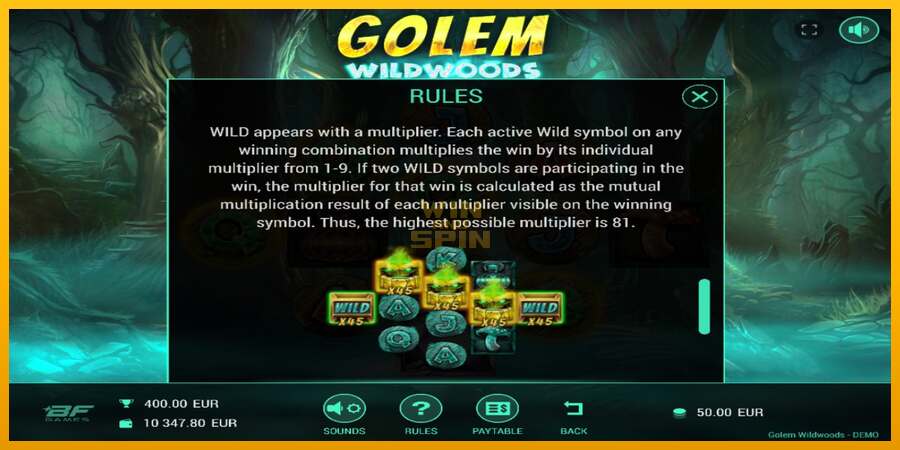 Golem Wildwoods dirua lortzeko joko-makina, irudia 5