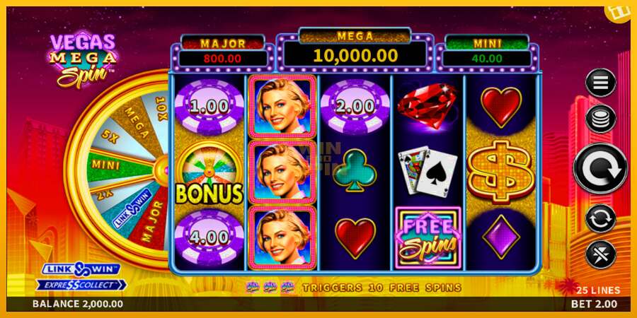 Vegas Mega Spin dirua lortzeko joko-makina, irudia 1