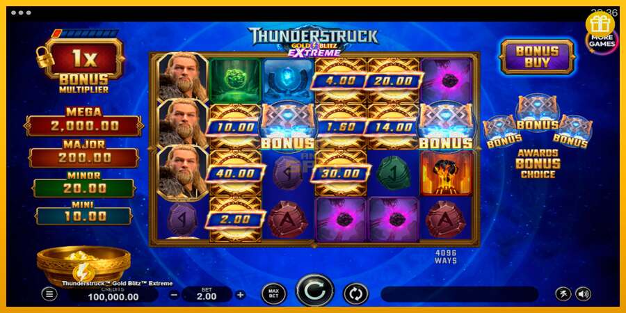 Thunderstruck Gold Blitz Extreme dirua lortzeko joko-makina, irudia 1