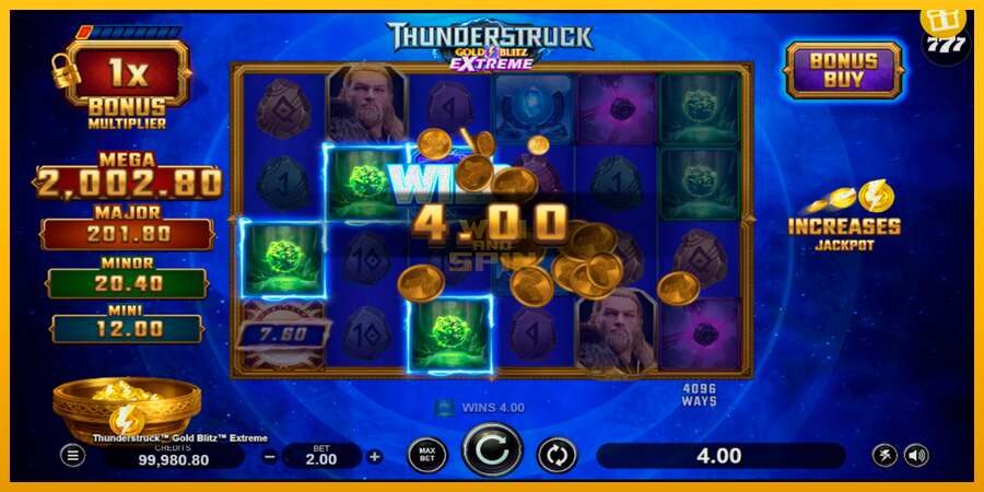 Thunderstruck Gold Blitz Extreme dirua lortzeko joko-makina, irudia 5