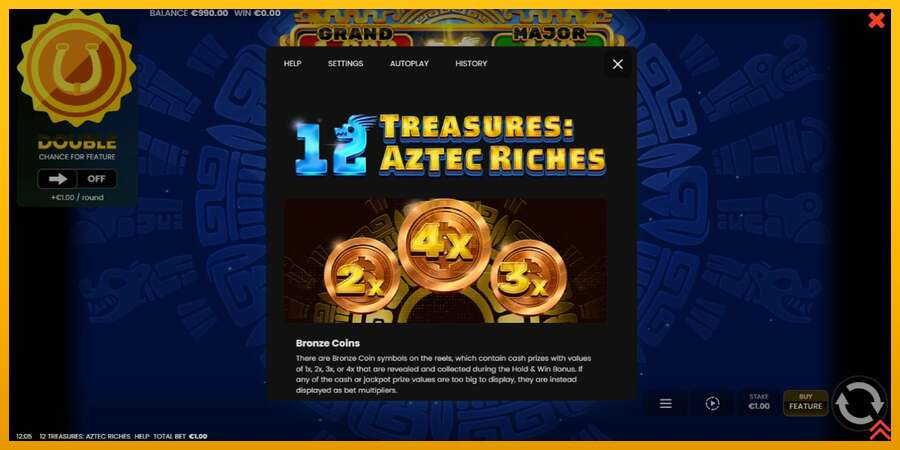 12 Treasures: Aztec Riches dirua lortzeko joko-makina, irudia 5