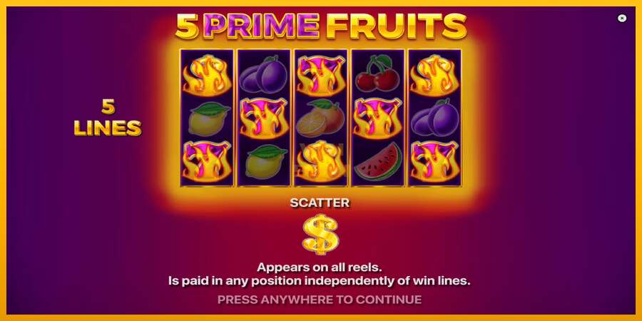 5 Prime Fruits dirua lortzeko joko-makina, irudia 1