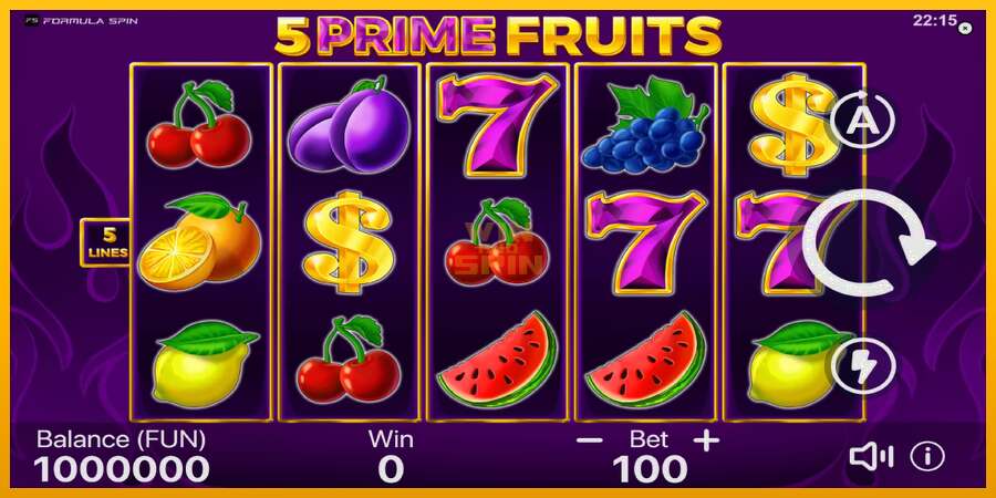 5 Prime Fruits dirua lortzeko joko-makina, irudia 2