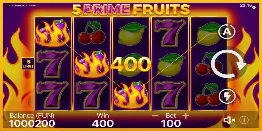 5 Prime Fruits dirua lortzeko joko-makina, irudia 3