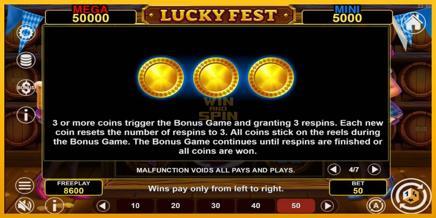 Lucky Fest Hold & Win dirua lortzeko joko-makina, irudia 7