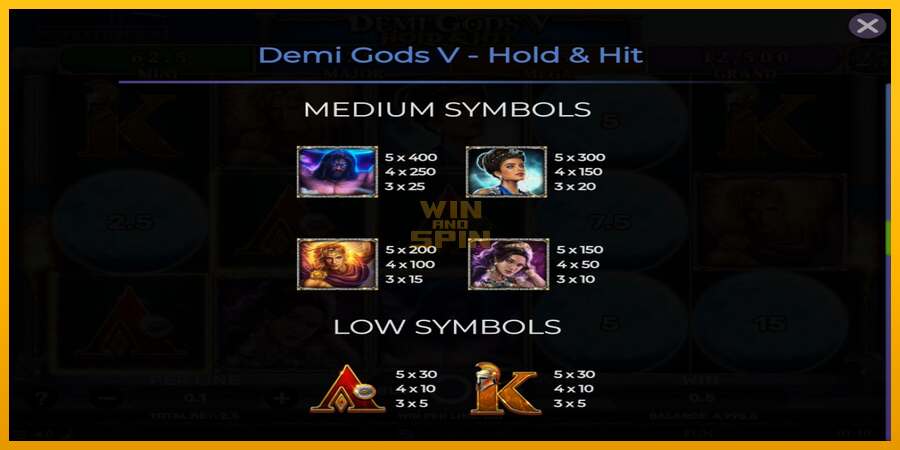 Demi Gods V Hold & Hit dirua lortzeko joko-makina, irudia 6