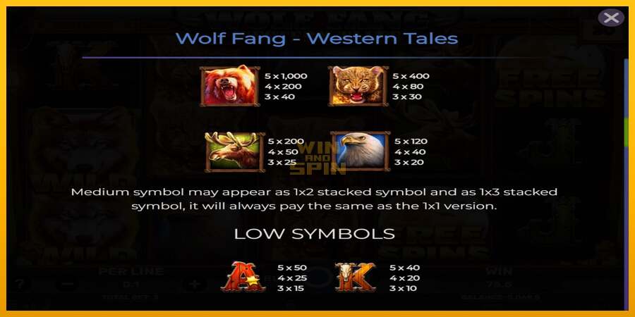 Wolf Fang - Western Tales dirua lortzeko joko-makina, irudia 5