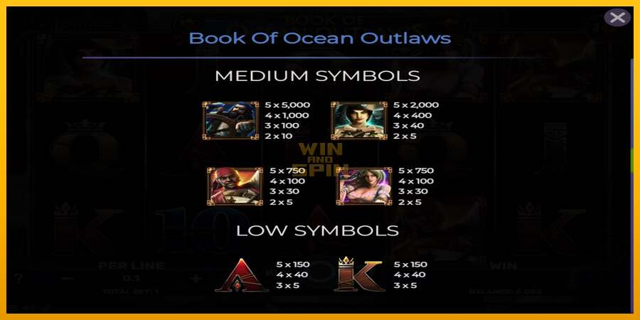 Book of Ocean Outlaws dirua lortzeko joko-makina, irudia 6