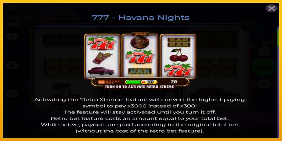 777 - Havana Nights dirua lortzeko joko-makina, irudia 4