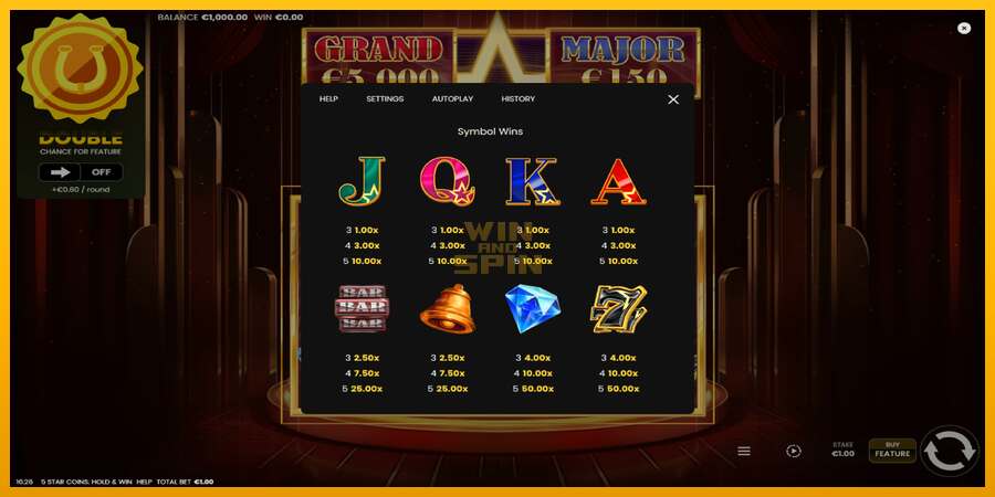 5 Star Coins: Hold & Win dirua lortzeko joko-makina, irudia 5