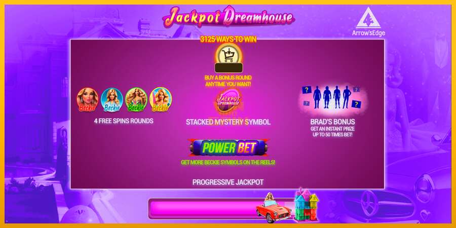 Jackpot Dreamhouse dirua lortzeko joko-makina, irudia 1