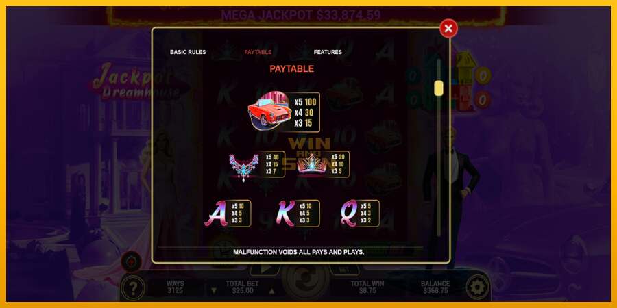 Jackpot Dreamhouse dirua lortzeko joko-makina, irudia 5