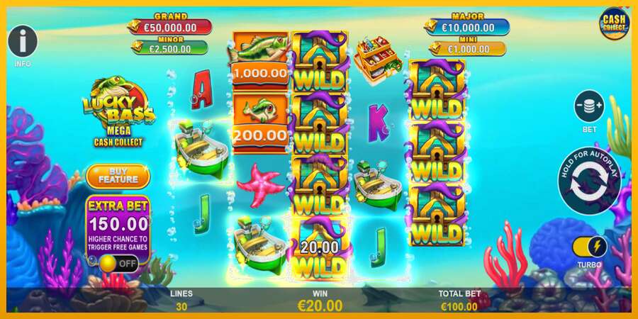 Lucky Bass Mega Cash Collect dirua lortzeko joko-makina, irudia 4