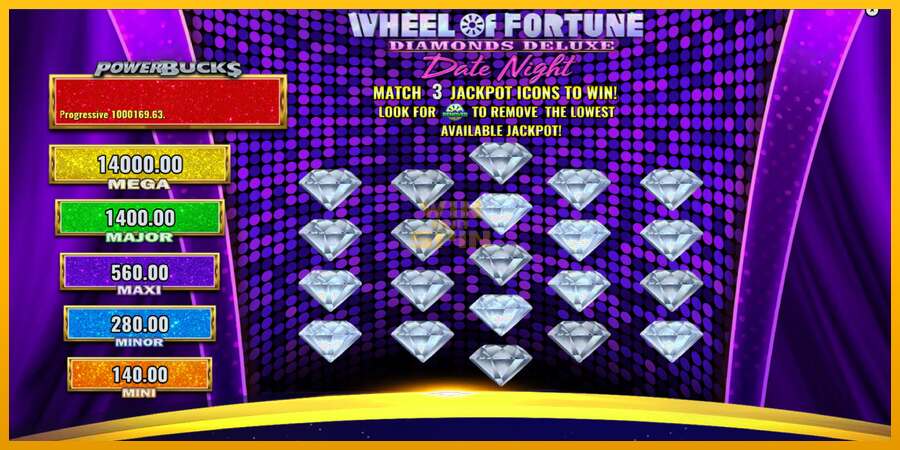 PowerBucks Wheel of Fortune Diamonds Deluxe Date Night dirua lortzeko joko-makina, irudia 4