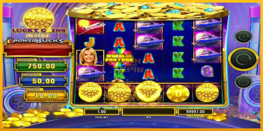 PowerBucks Wheel of Fortune Lucky Coins On Stage dirua lortzeko joko-makina, irudia 2