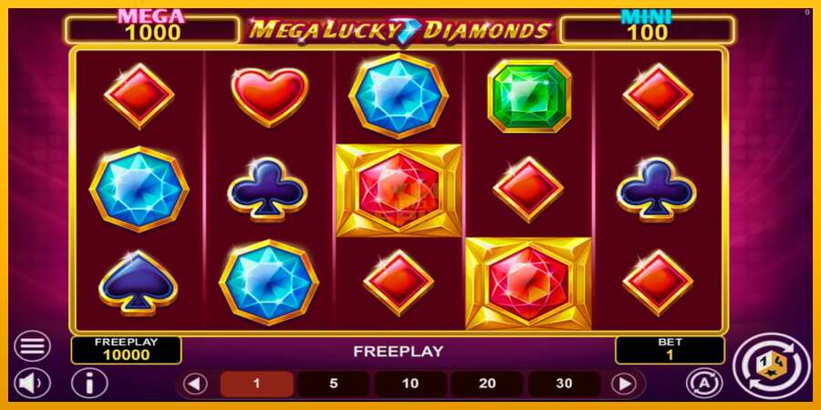 Mega Lucky Diamonds Hold & Win dirua lortzeko joko-makina, irudia 1