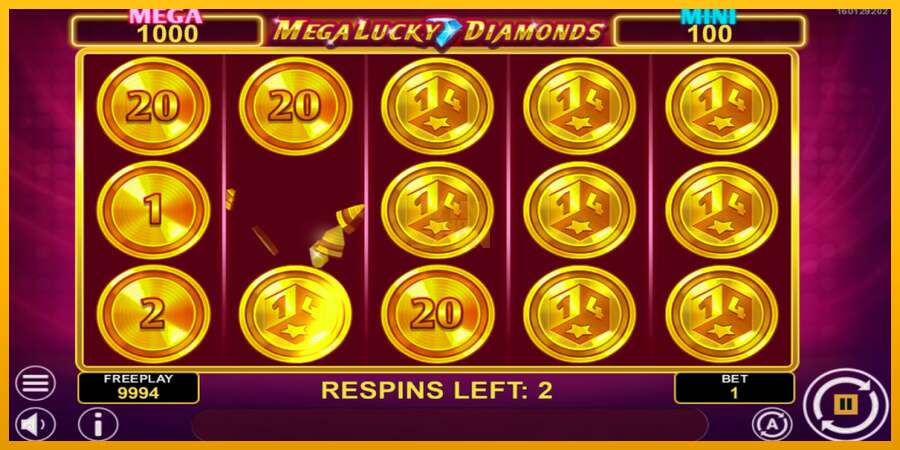 Mega Lucky Diamonds Hold & Win dirua lortzeko joko-makina, irudia 3