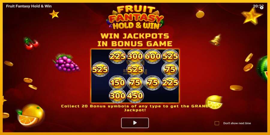 Fruit Fantasy Hold & Win dirua lortzeko joko-makina, irudia 1