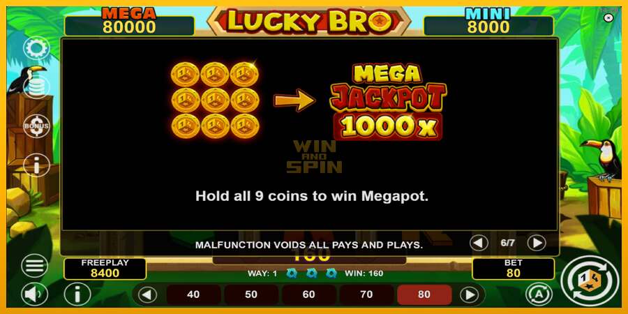 Lucky Bro Hold & Win dirua lortzeko joko-makina, irudia 7