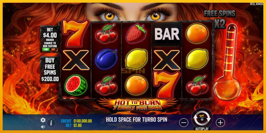 Hot to Burn - 7 Deadly Free Spins dirua lortzeko joko-makina, irudia 2