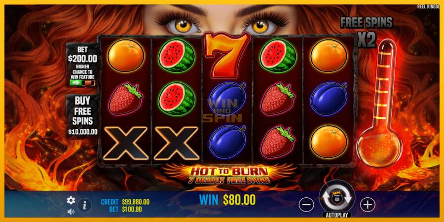 Hot to Burn - 7 Deadly Free Spins dirua lortzeko joko-makina, irudia 3