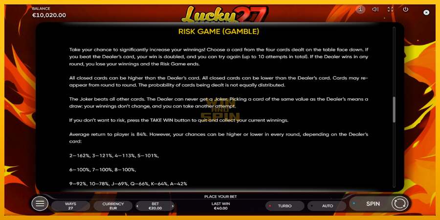 Lucky Streak 27 dirua lortzeko joko-makina, irudia 6