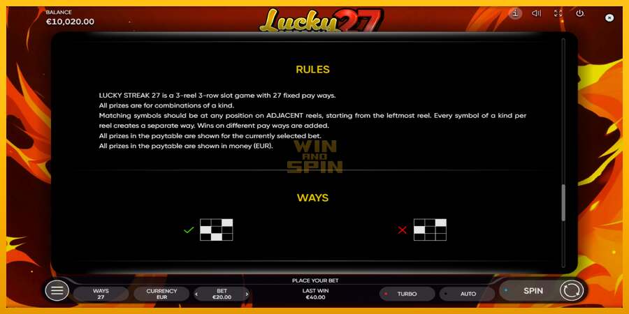 Lucky Streak 27 dirua lortzeko joko-makina, irudia 7