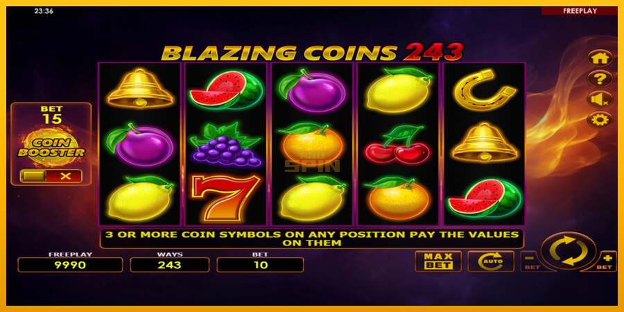 Blazing Coins 243 dirua lortzeko joko-makina, irudia 2