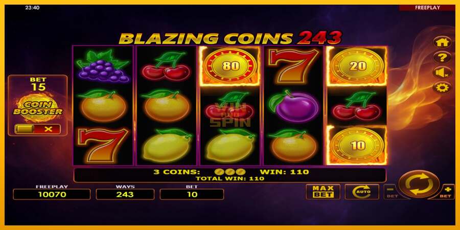 Blazing Coins 243 dirua lortzeko joko-makina, irudia 3