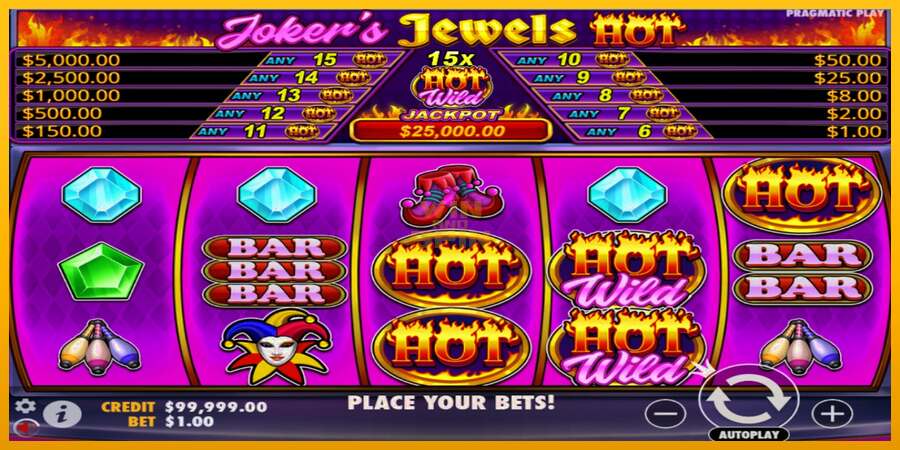 Jokers Jewels Hot dirua lortzeko joko-makina, irudia 1