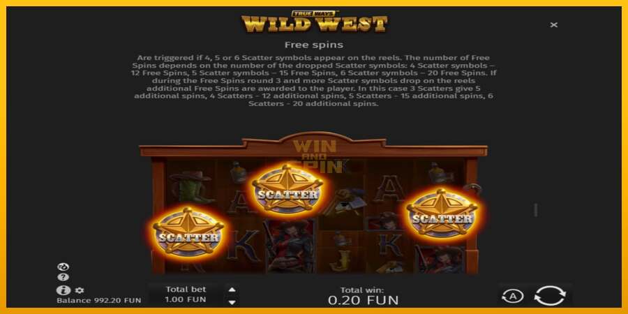 Wild West Trueways dirua lortzeko joko-makina, irudia 7