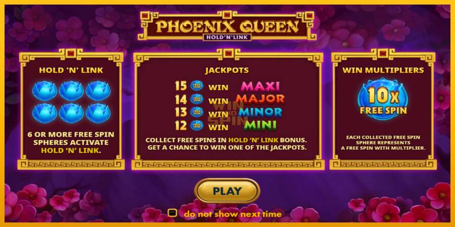 Phoenix Queen Hold N Link dirua lortzeko joko-makina, irudia 1