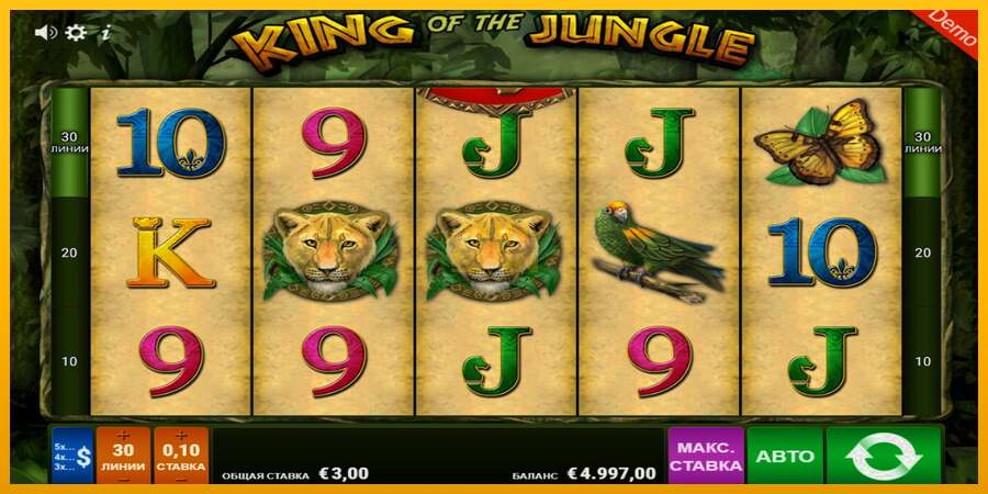 King of the Jungle dirua lortzeko joko-makina, irudia 1