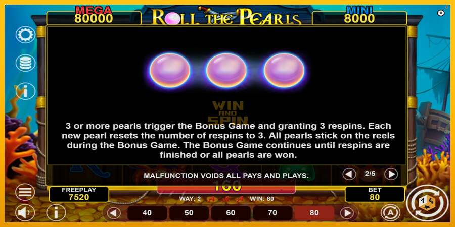 Roll The Pearls Hold & Win dirua lortzeko joko-makina, irudia 6