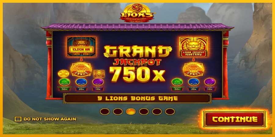 9 Lions: Hold The Jackpot dirua lortzeko joko-makina, irudia 1